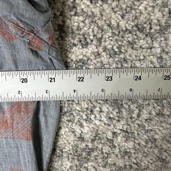 Billy Reid‎ Shirt Mens XL Gray Red Slim Made Italy Geometric Print Short Sleeve - Picture 2 of 6